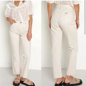 Rollas Original High Rise Straight Salt White Jeans Women's Size 25